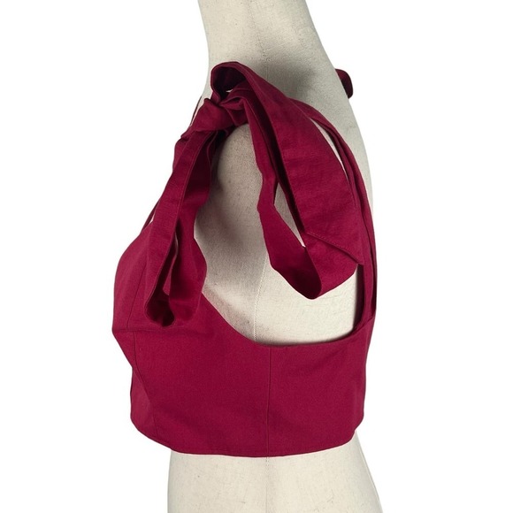 CAMI NYC LIVY CROPPED TIE SHOULDER‎ CAMI TOP IN RASPBERRY NWOT WOMEN'S MEDIUM - Picture 5 of 10